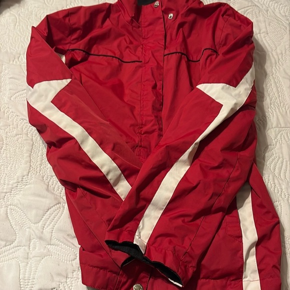 Women's ZeroXposur Red & White Winter Coat Medium Regular Full-Zip size m - Picture 1 of 4